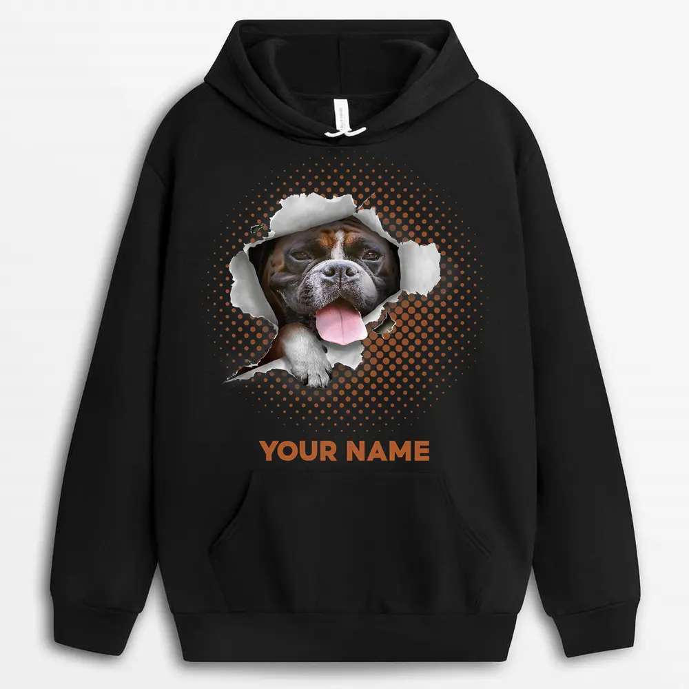 Custom Name Boxer  Boxer  Boxer Dog Owner Gift Boxer Hoodie - Black