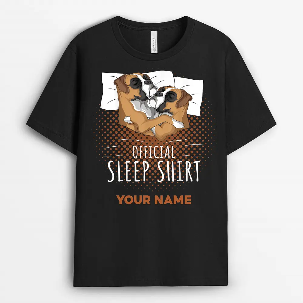 Custom Name Boxer Dog Official Sleep Ver 1 T Shirt