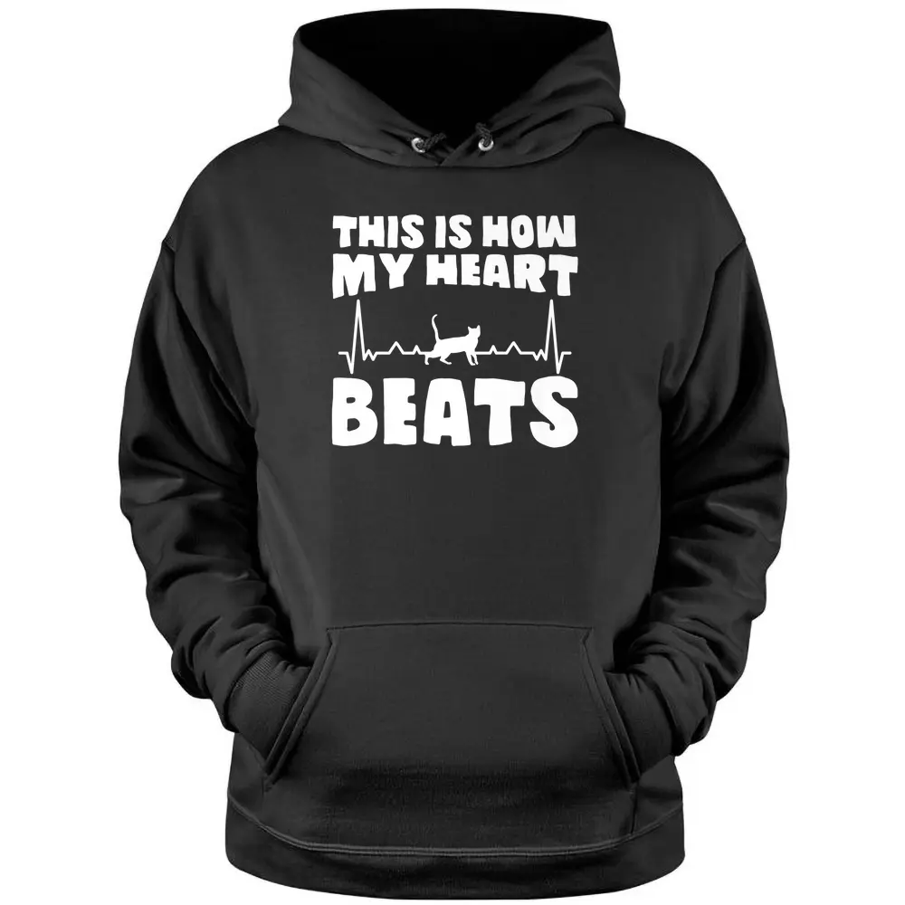 Best Cat Dad This Is How My Heart Beats Kitty Christmas Mom  Pullover Hoodie