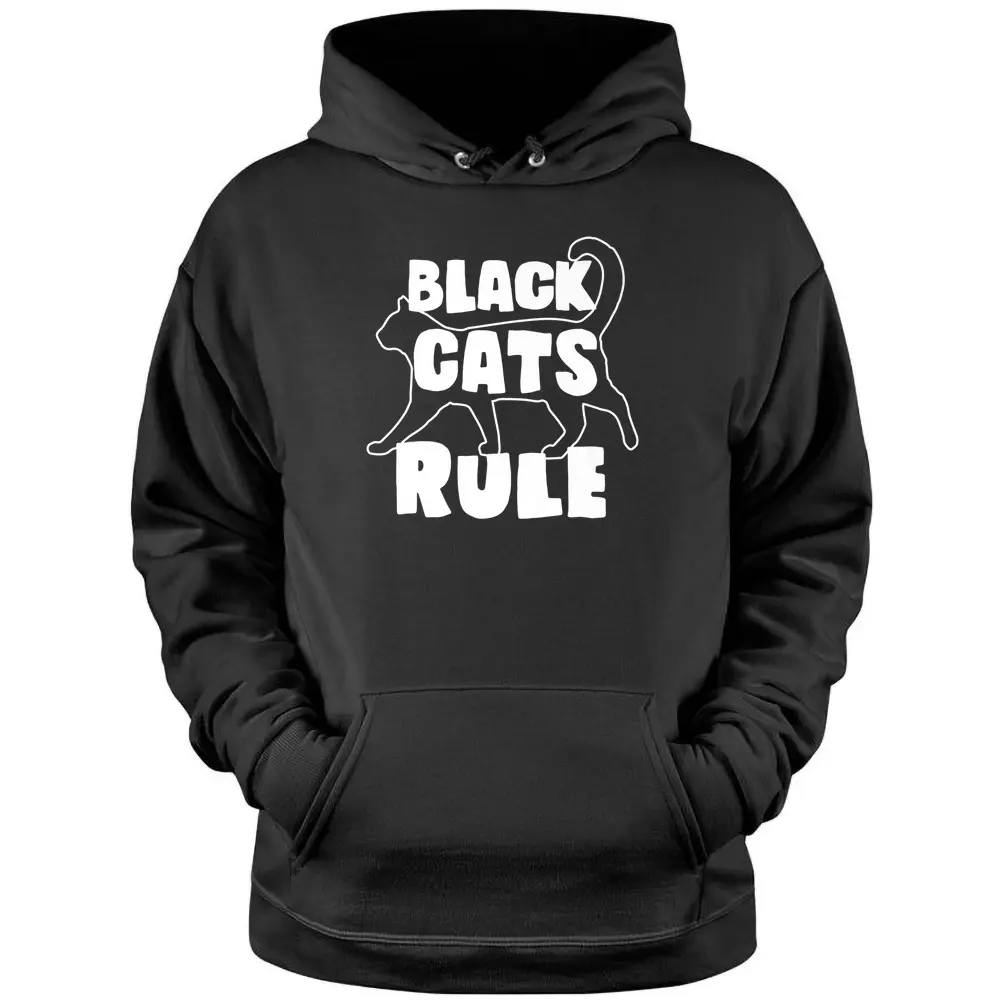 Black Cats Rule Dad Kitty Daddy Cat Mom Christmas Father Premium_3 Pullover Hoodie