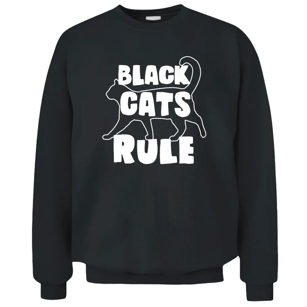 Black Cats Rule Dad Kitty Daddy Cat Mom Christmas Father Premium_3 Pullover Sweatshirt