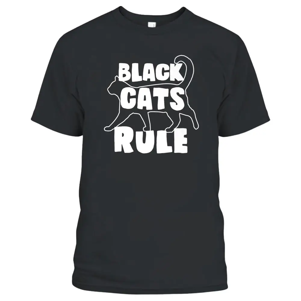 Black Cats Rule Dad Kitty Daddy Cat Mom Christmas Father Premium_3 T-Shirt