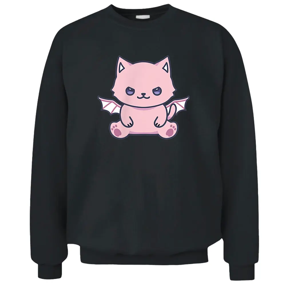 Cat Pastel Goth Cute Kawaii Aesthetic Lover Owner Spooky Pullover Sweatshirt