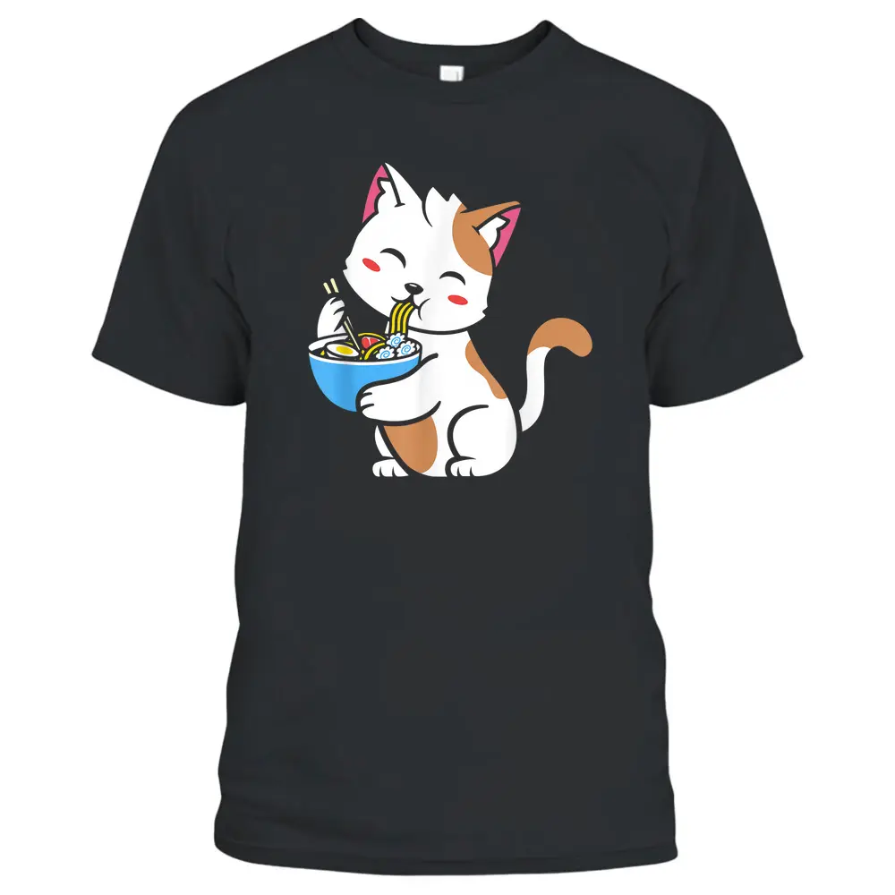 Cat Ramen Anime Kawaii Teen Gift T-Shirt