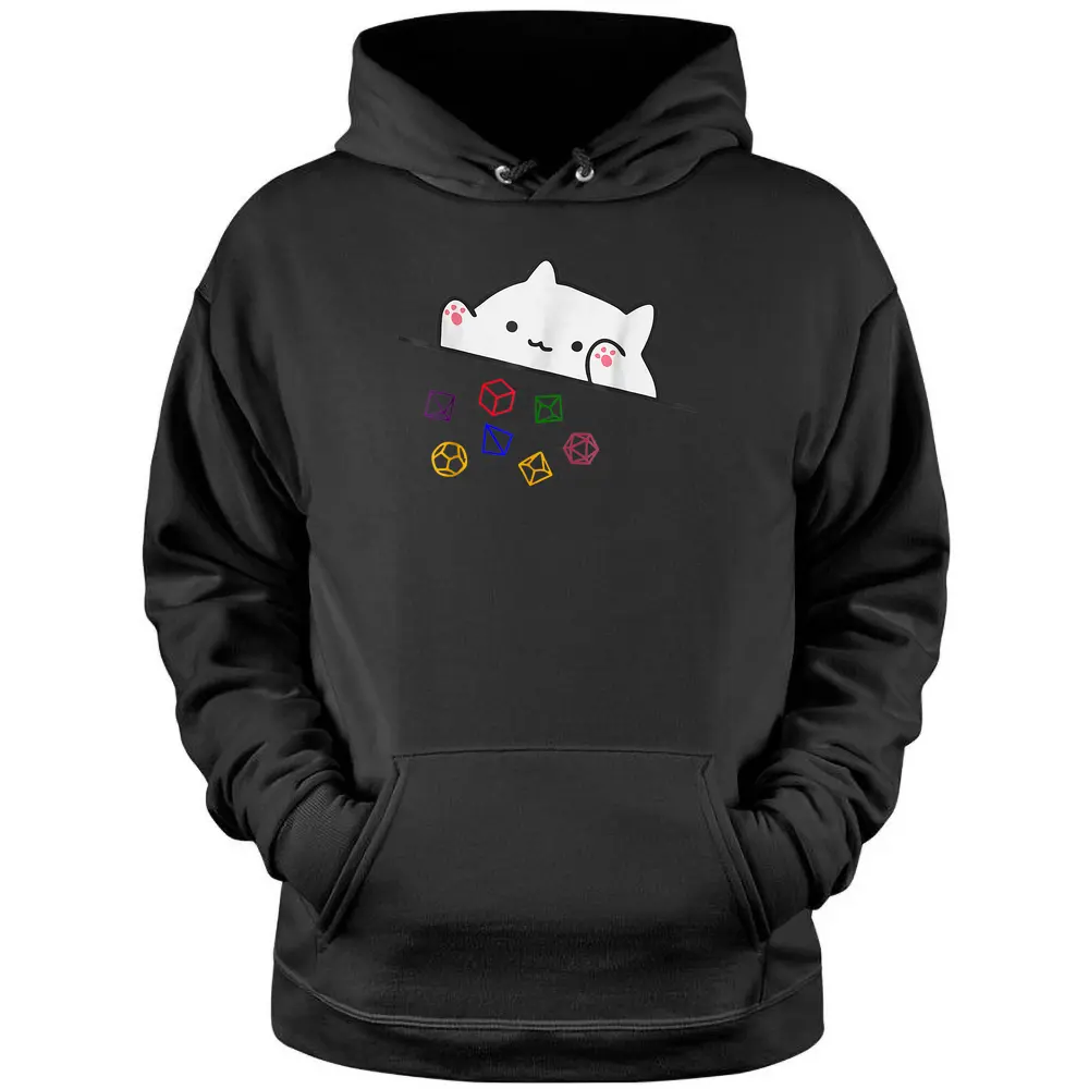 Cat Throwing Dice Tabletop Games Cute Kawaii Animal Lover Pullover Hoodie