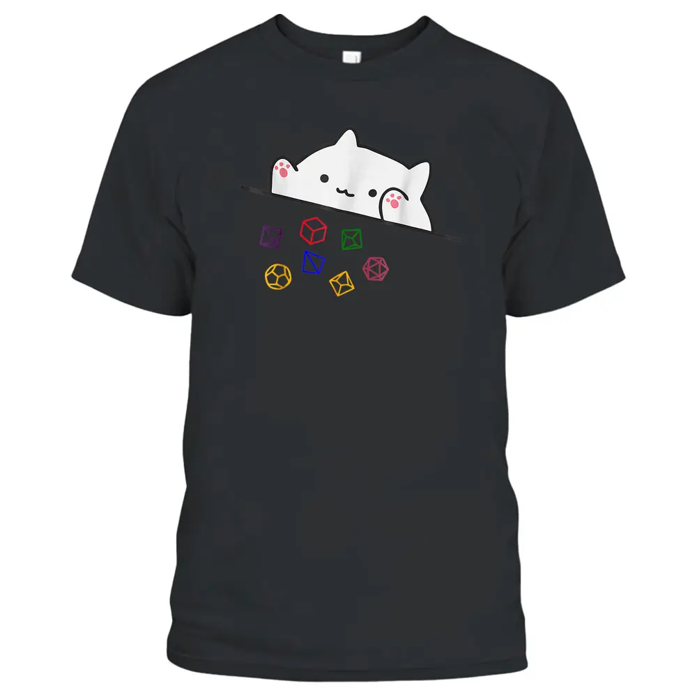 Cat Throwing Dice Tabletop Games Cute Kawaii Animal Lover T-Shirt