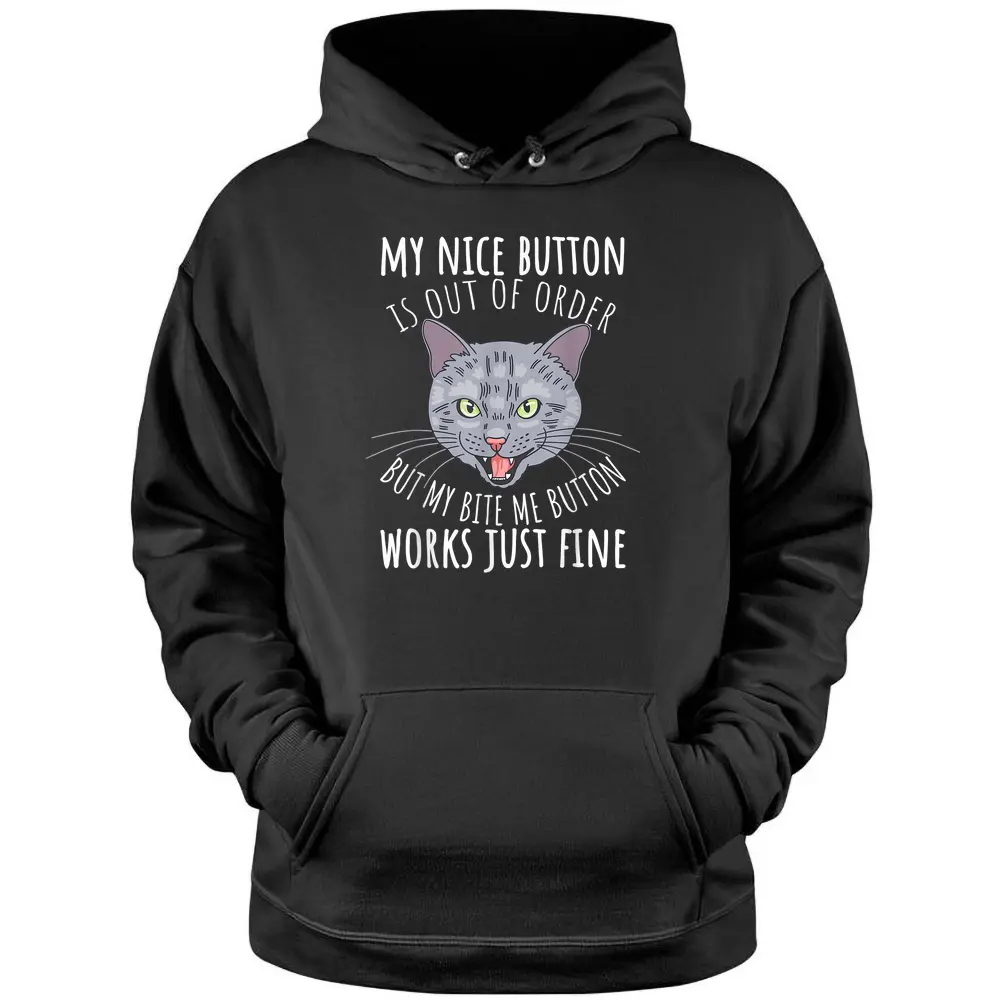 Cat Tshirt Funny Cat Tees Cat Lover Gifts Cat Bite Me Pullover Hoodie