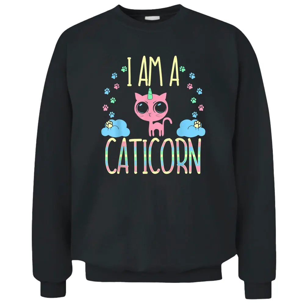 Caticorn Half Unicorn Half Cat Cute Pullover Sweatshirt