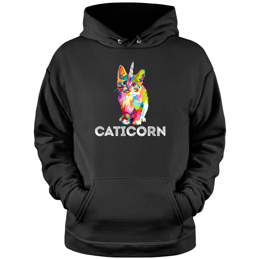 Caticorn Unicorn Cat Unikitty Kittycorn Meow Girls Women Pullover Hoodie