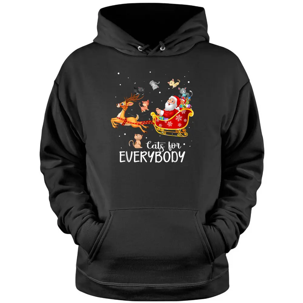 Cats For Everybody Cat Christmas Pajama Family Party Gifts Pullover Hoodie