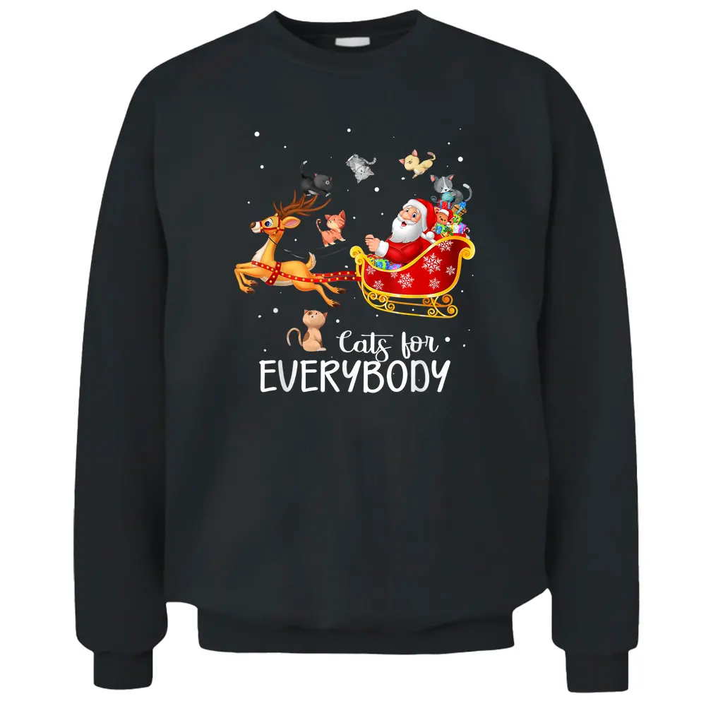 Cats For Everybody Cat Christmas Pajama Family Party Gifts Pullover Sweatshirt