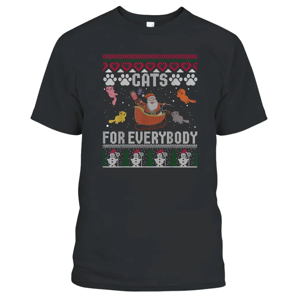 Cats For Everybody Christmas Cute Cat Lover T-Shirt