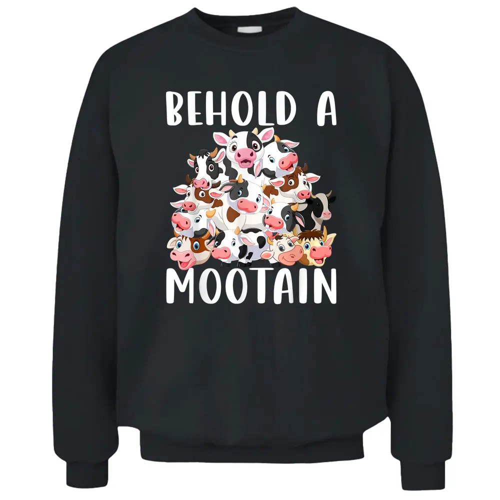 Behold A Mootain Cow Pullover Sweatshirt