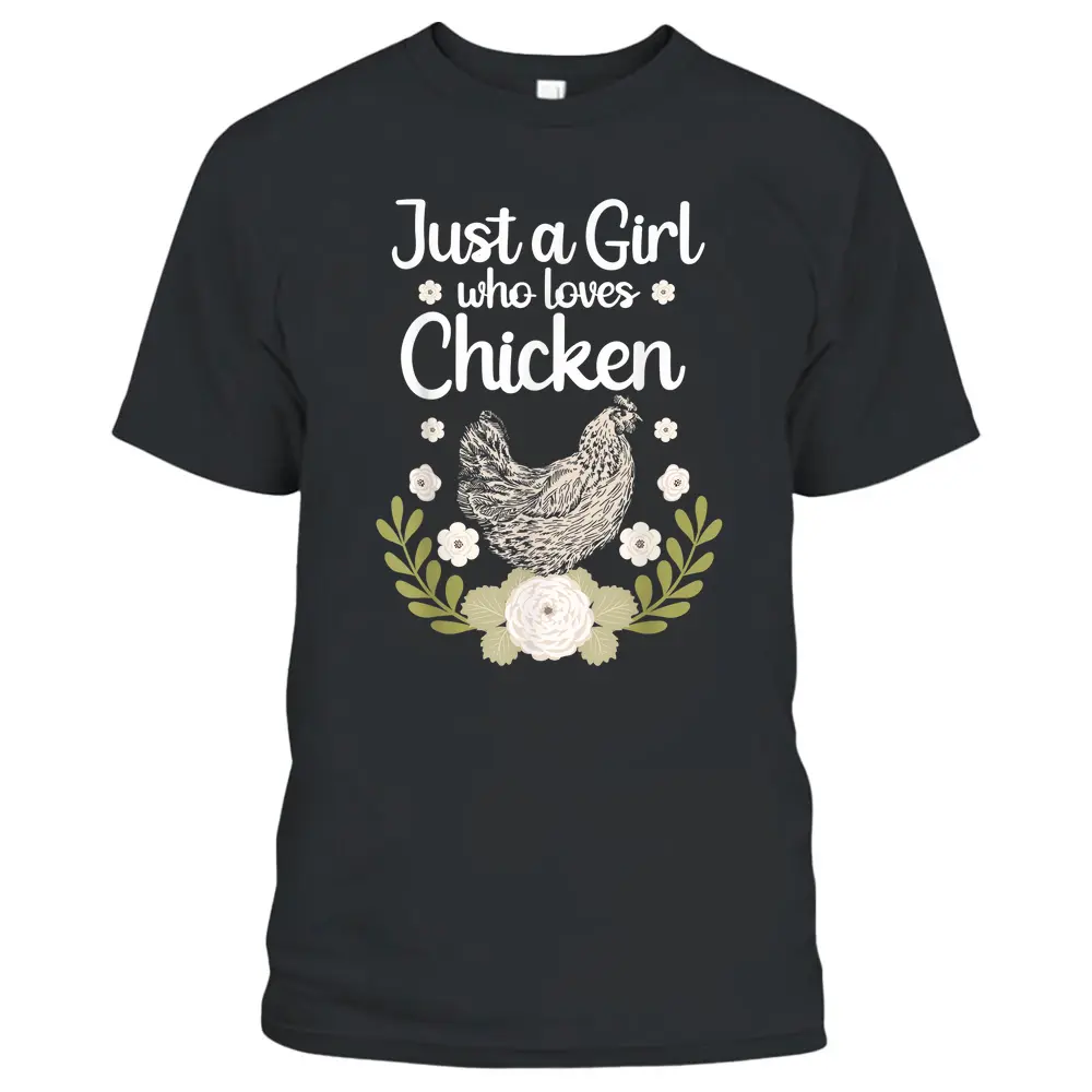 Best Chicken Art For Farmer Girls Women Farm Chicken Lovers T-Shirt