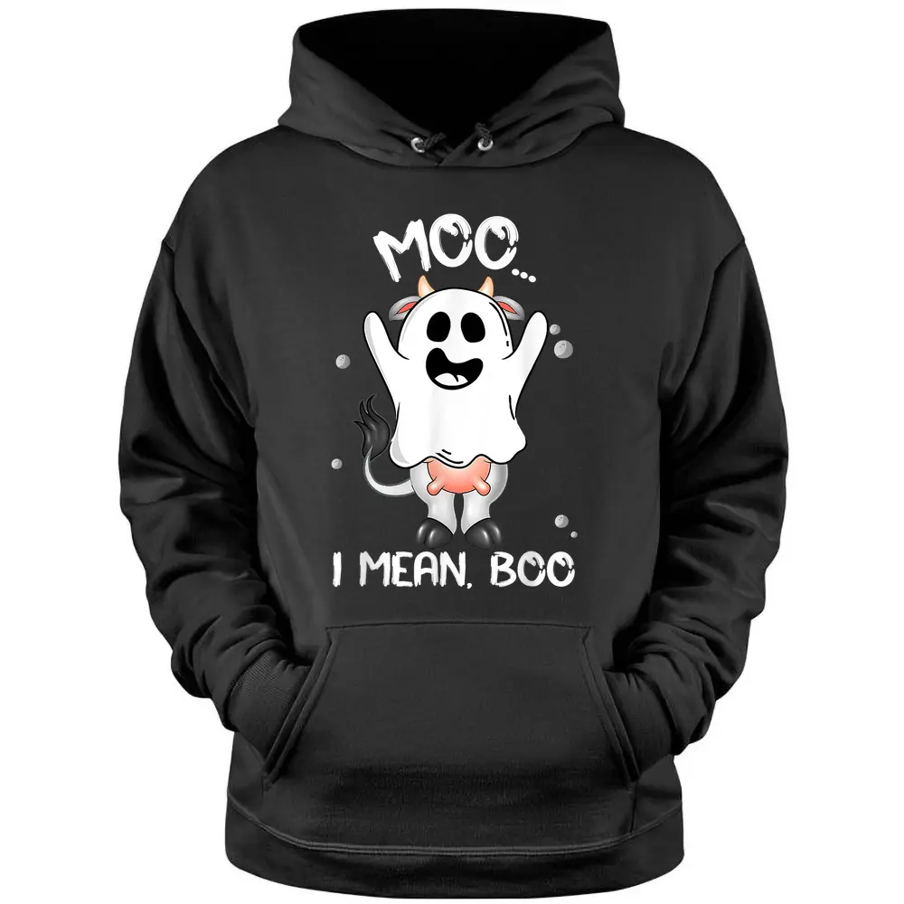 Boo Boo Crew Ghost Cow Moo I Mean Boo Farmer Cute Halloween Pullover Hoodie