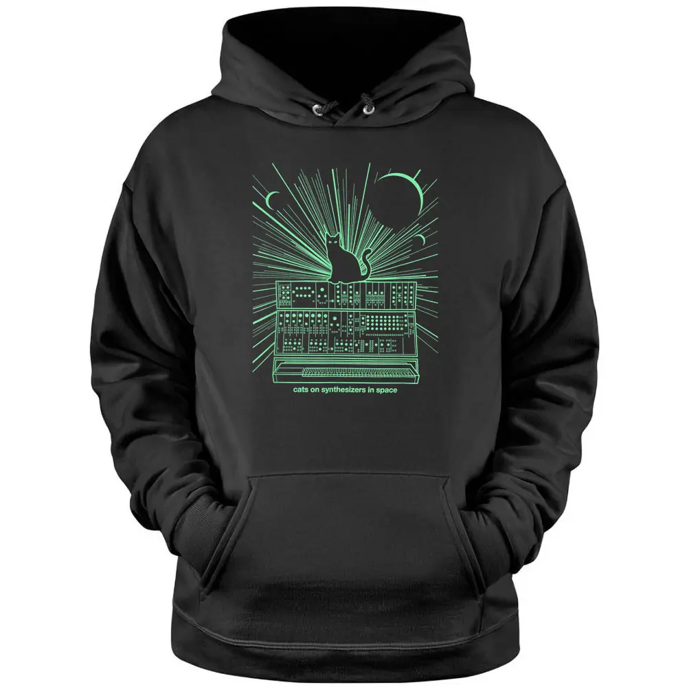 Cats On Synthesizers In Space Pullover Hoodie