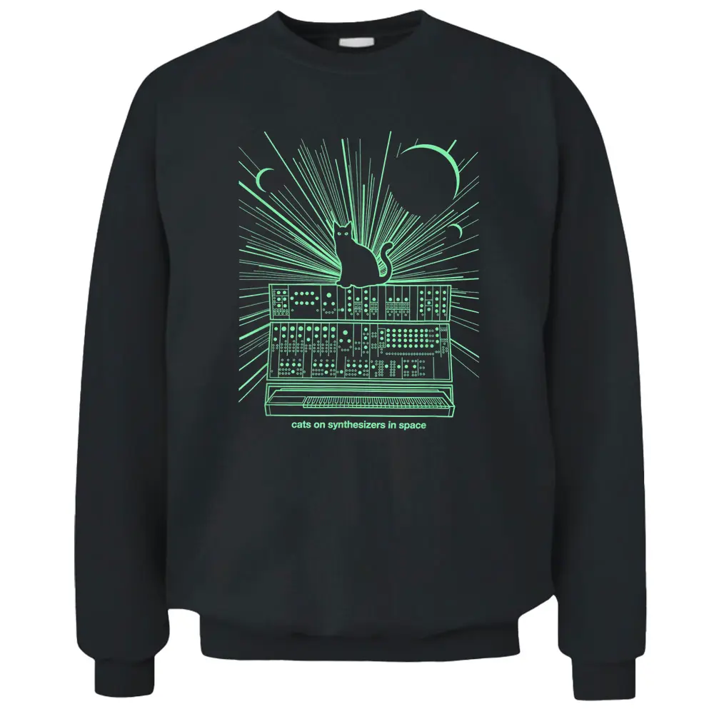 Cats On Synthesizers In Space Pullover Sweatshirt