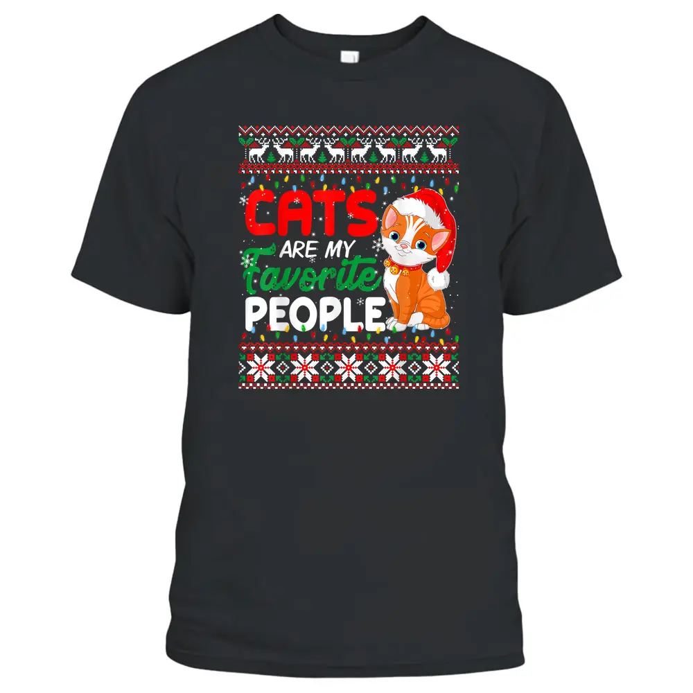 Christmas Cat  - Cats Are My Favorite People T-Shirt