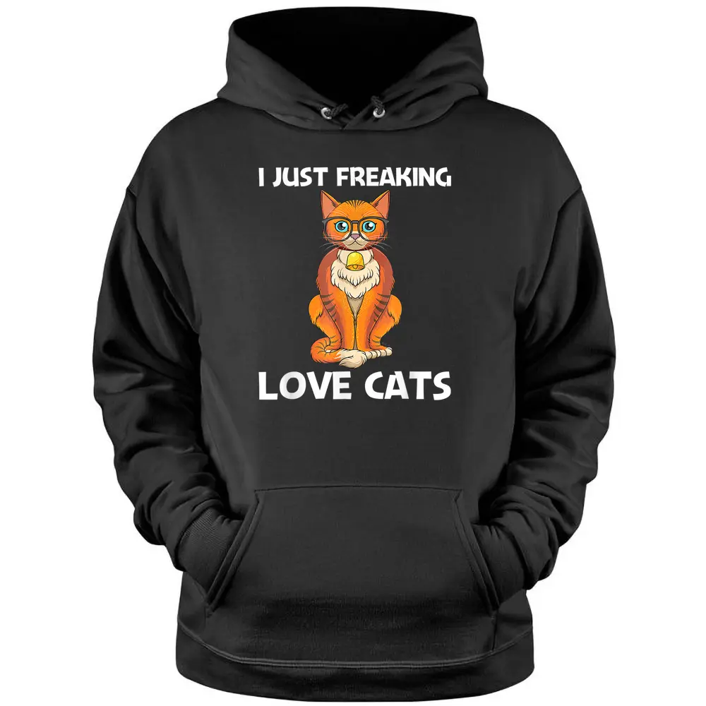 Cute Cat Design For Men Women Kitten Feline Pet Cat Lovers Pullover Hoodie