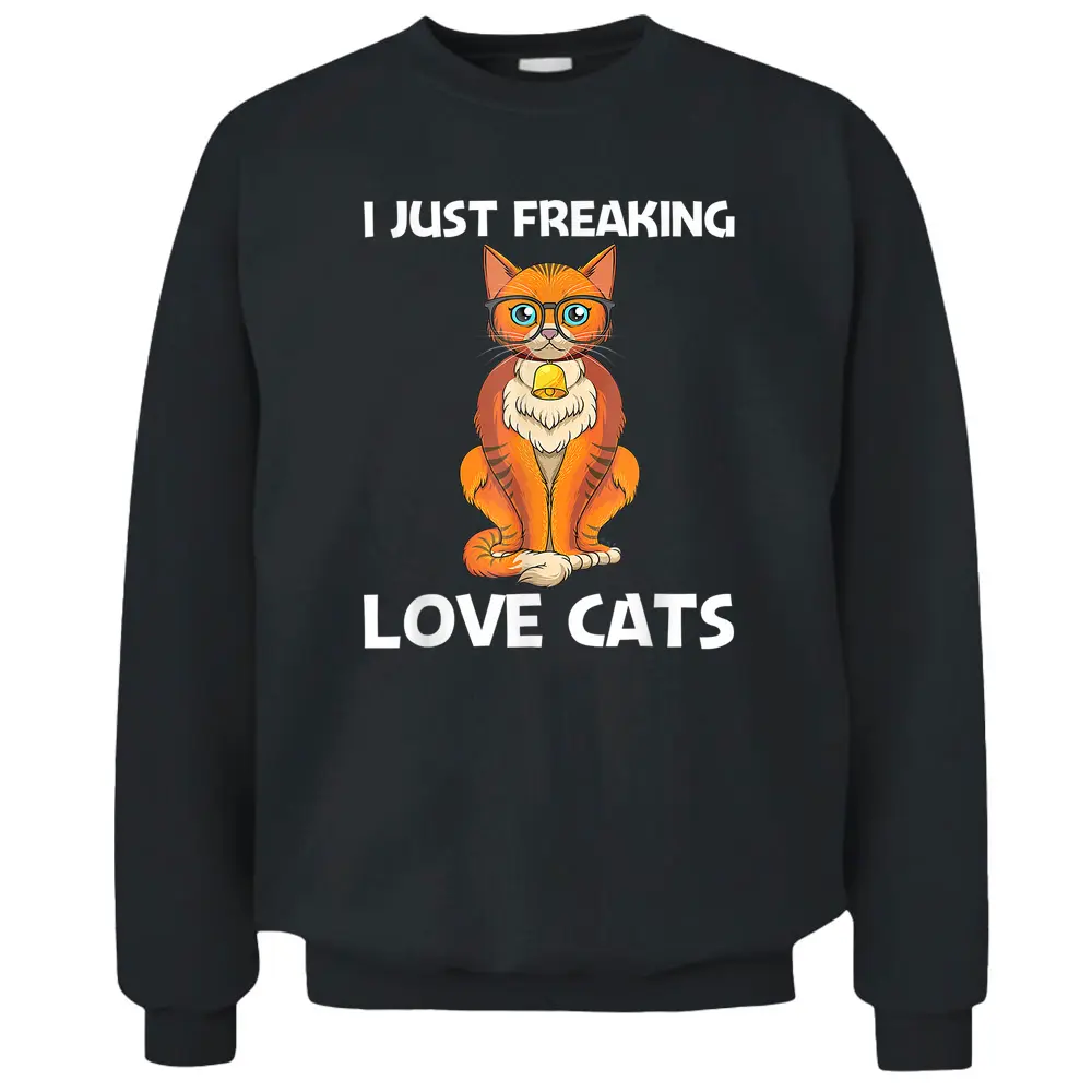 Cute Cat Design For Men Women Kitten Feline Pet Cat Lovers Pullover Sweatshirt