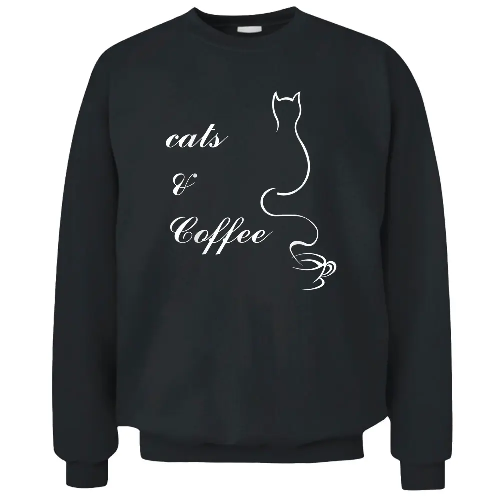 Cute Cats And Coffee  Pullover Sweatshirt