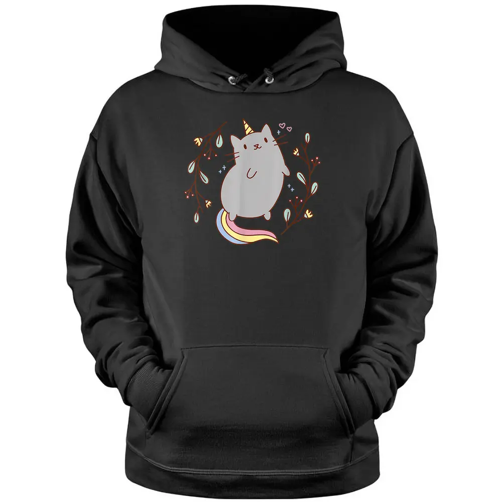 Cute Unicorn Cat Kitten Graphic Pullover Hoodie