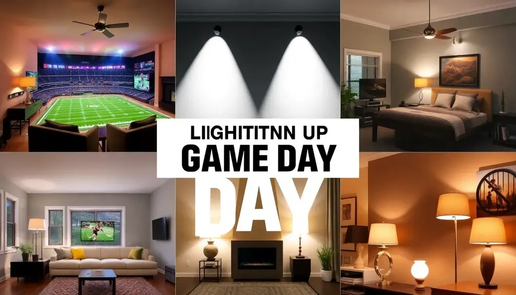 Various rooms showcasing alternative lighting solutions for sports fans.